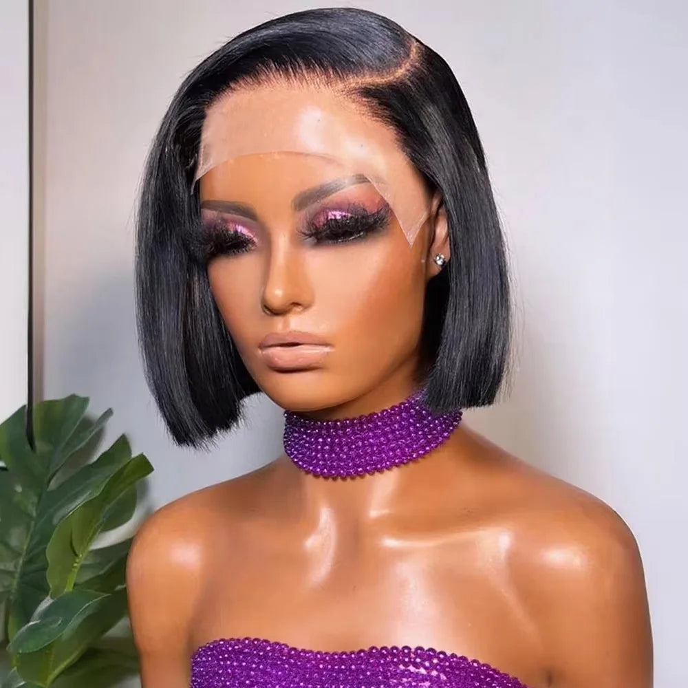 13x4 HD Lace Frontal Bob Wig – Bone Straight | Pre-Plucked