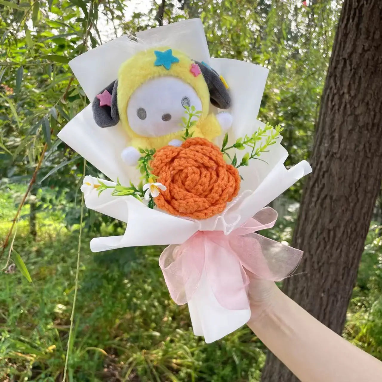 Cartoon Plush Flower Bouquet – Cute Character Valentine Gift