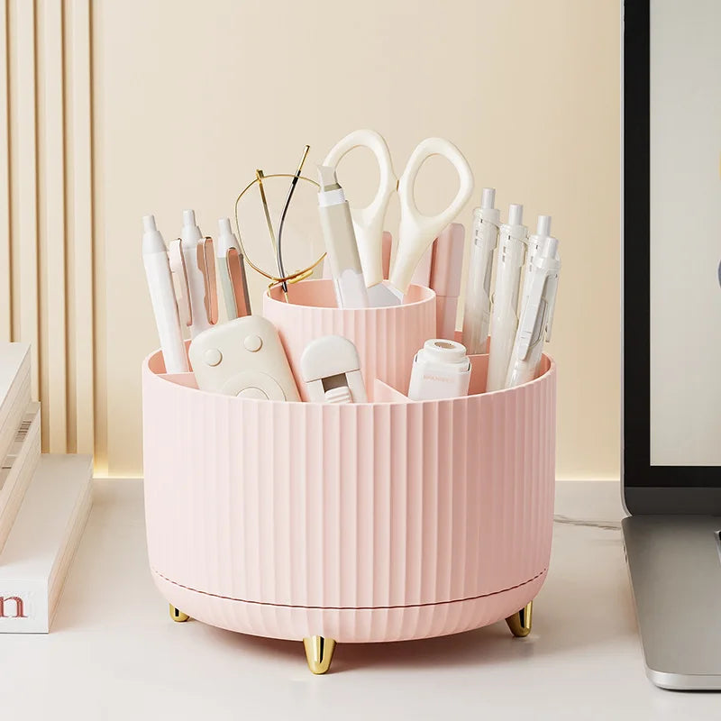 360° Rotating Makeup Storage Box – Large Capacity Cosmetic Organizer