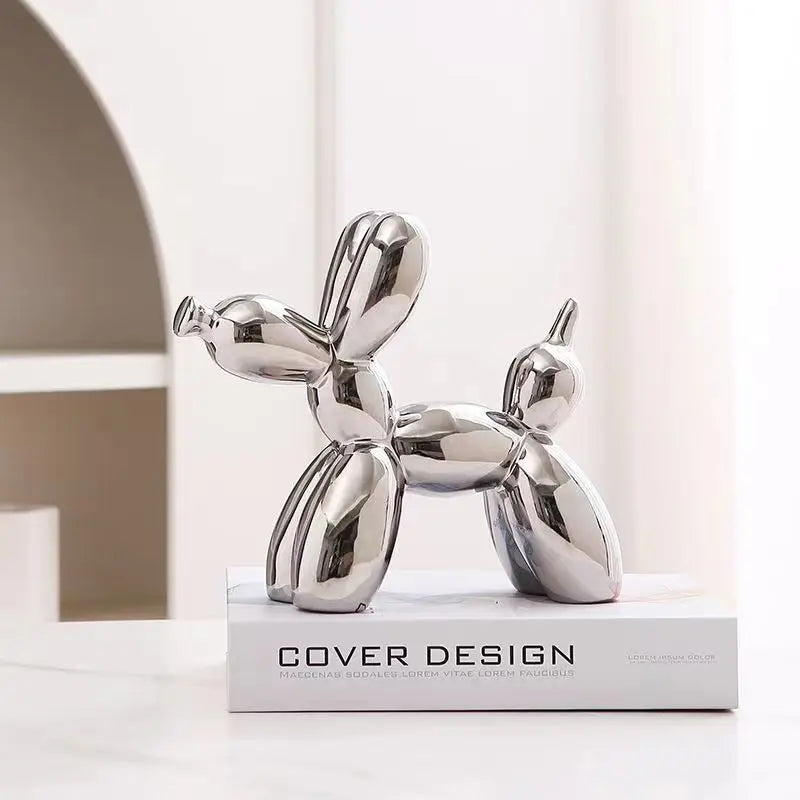 Ceramic Balloon Dog Statue – Modern Desk & Shelf Decor