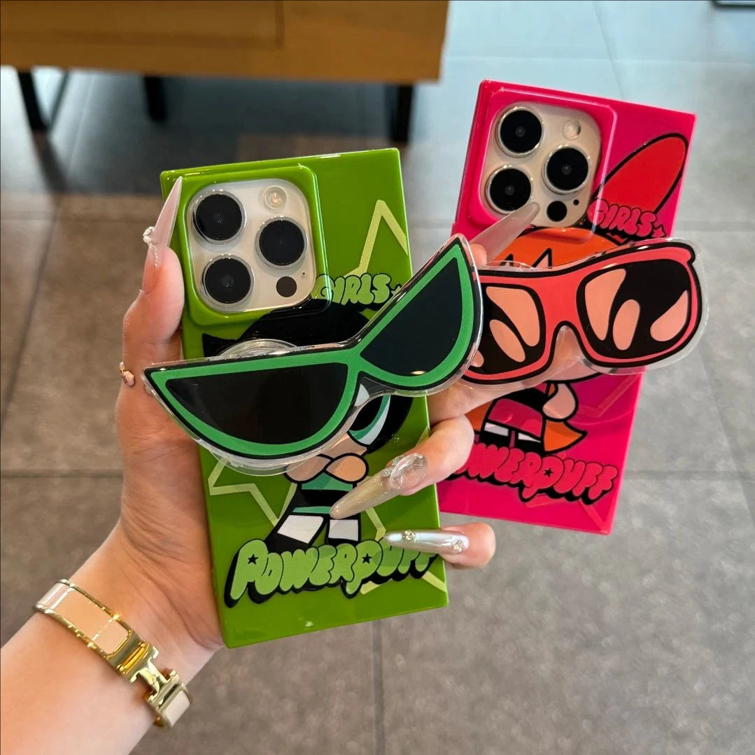 Powerpuff Girls Square Frame Case – Shockproof Silicone Cover