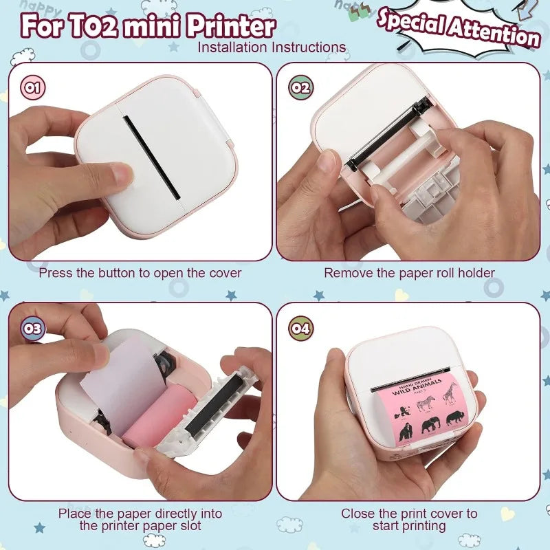 Mini Printer Thermal Sticker Paper 25x57mm
