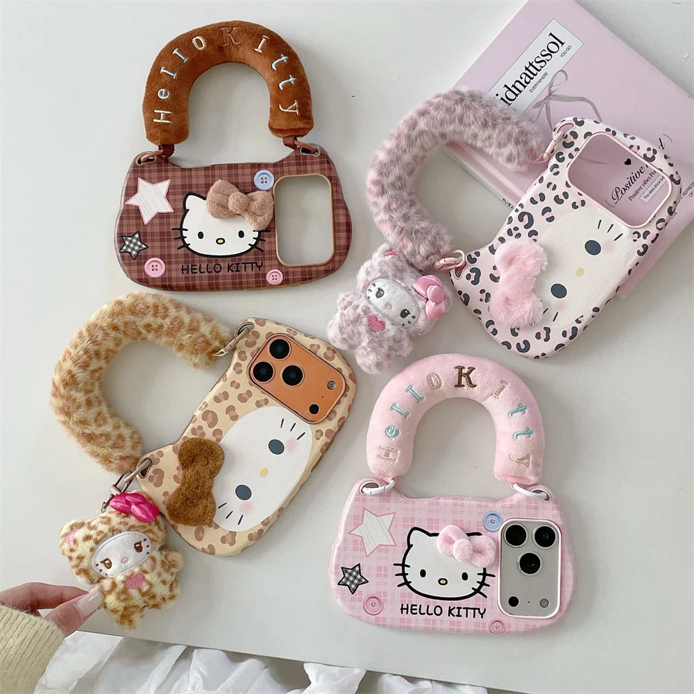 Hello Kitty Plush Handbag iPhone Case – Soft Protective Cover