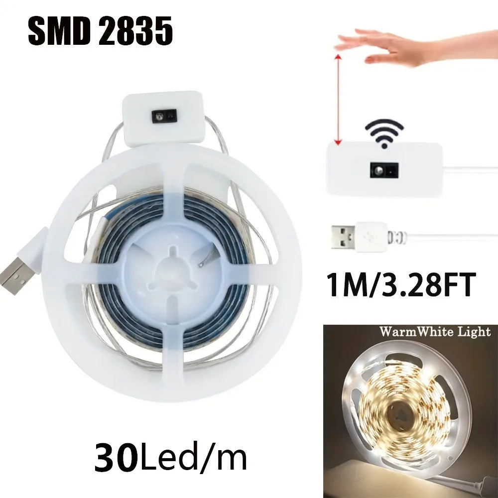 USB LED Motion Sensor Strip Light – 1M Dimmable Night Light