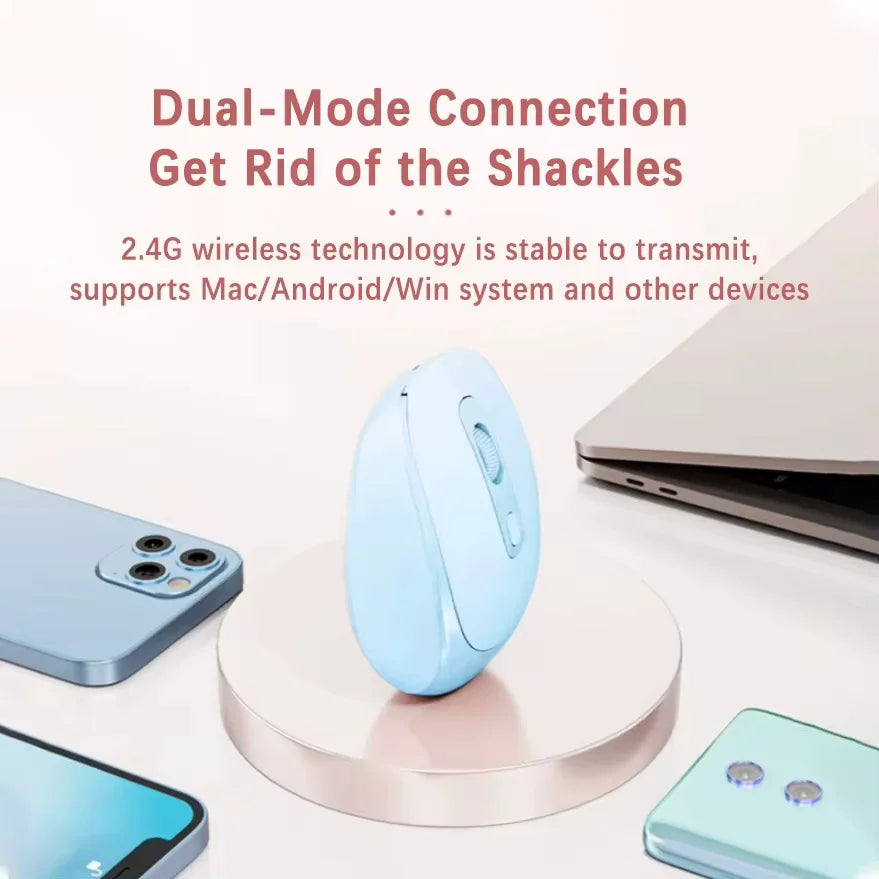 Rechargeable Wireless Mouse with OTG – Dual Mode Silent Bluetooth Mouse