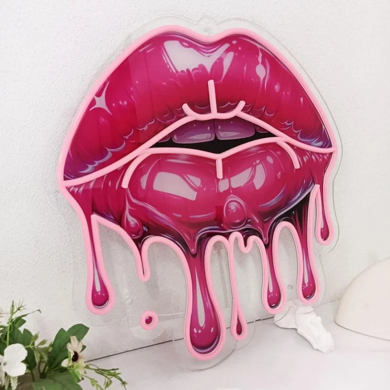 Melting Lips LED Neon Wall Sign