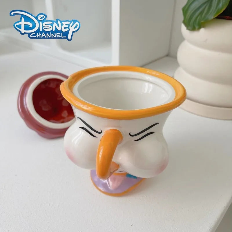 Cartoon Princess Ceramic Mug with Lid – Creative Coffee Cup