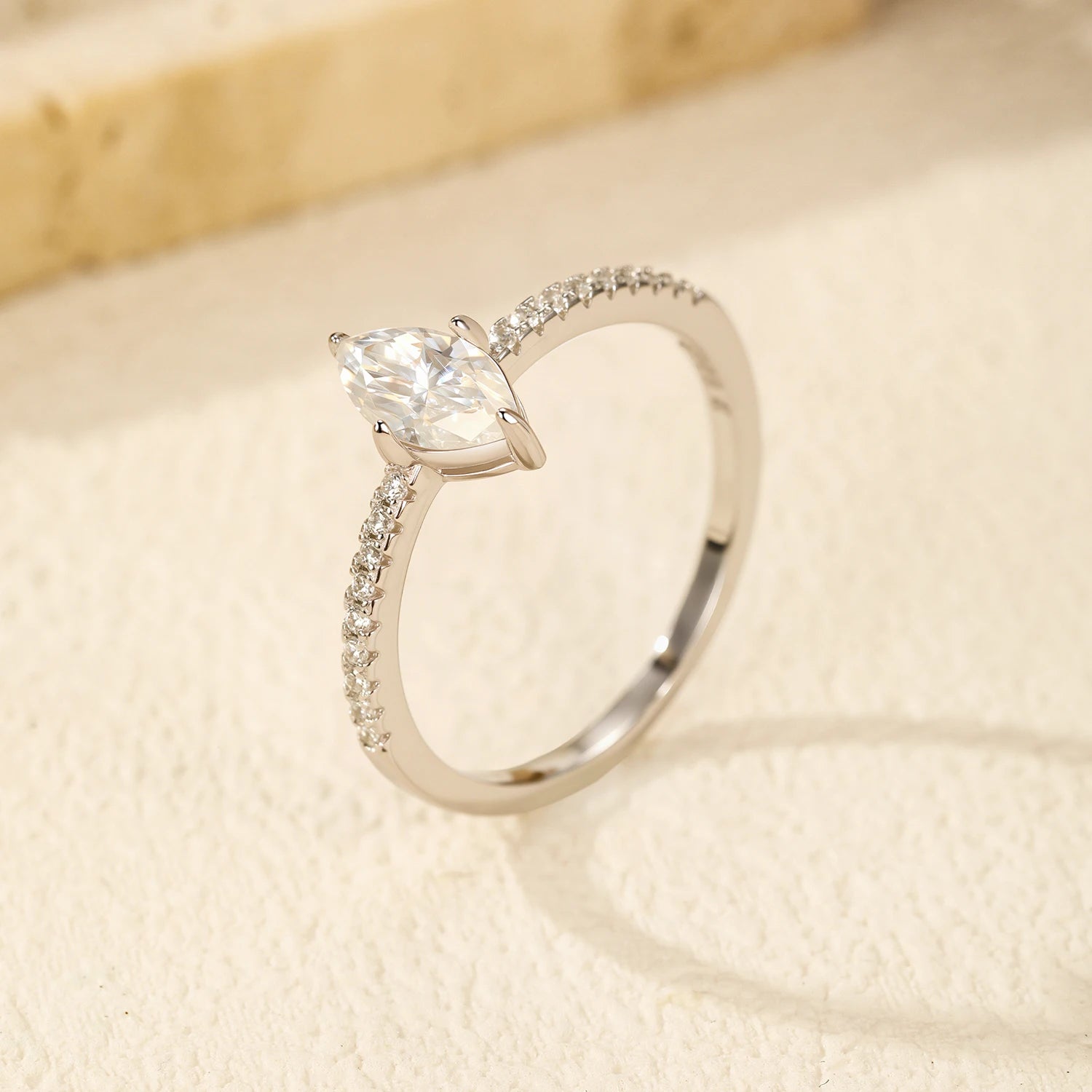 Clair Rhombus Moissanite Ring