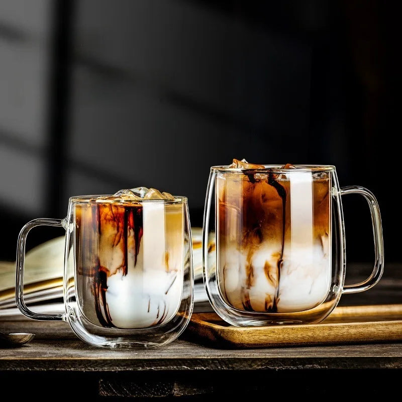 Double Wall Glass Coffee Cup – Heat Resistant Borosilicate Mug (150–350ml)