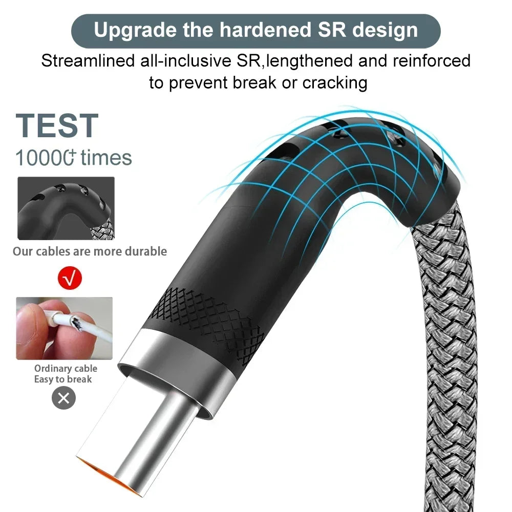 6A USB-C Super Fast Charging Cable – 1m to 8m Heavy Duty Type-C Cable