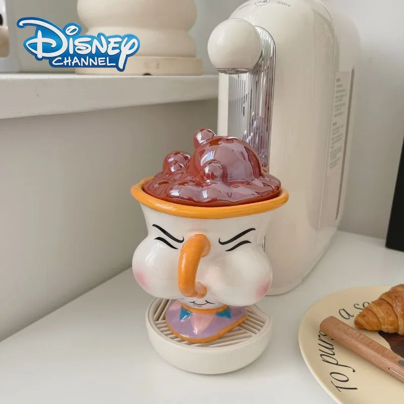 Cartoon Princess Ceramic Mug with Lid – Creative Coffee Cup