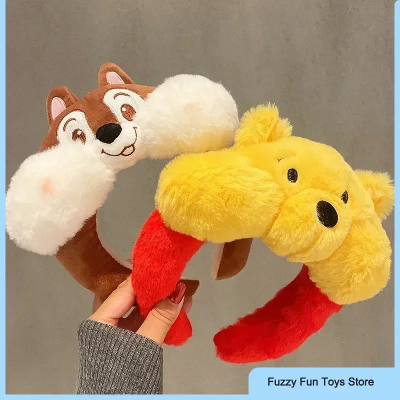 Cute Cartoon Wash Face Hair Hoop – Plush Character Headband