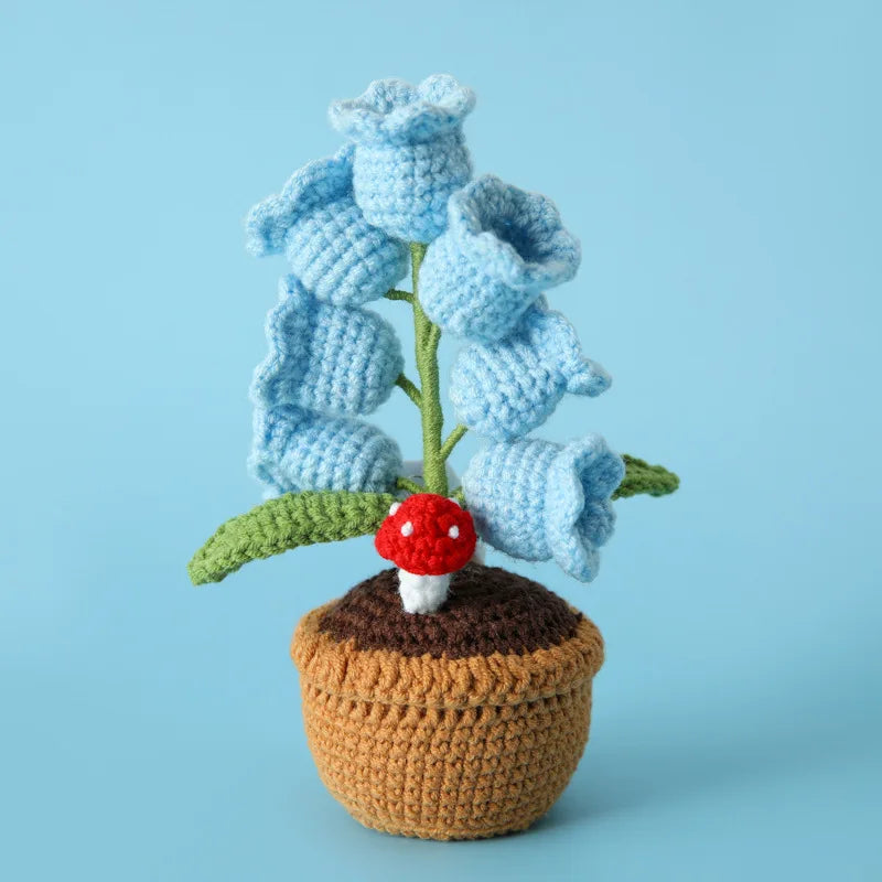 Crochet Orchid Potted Flower with Light