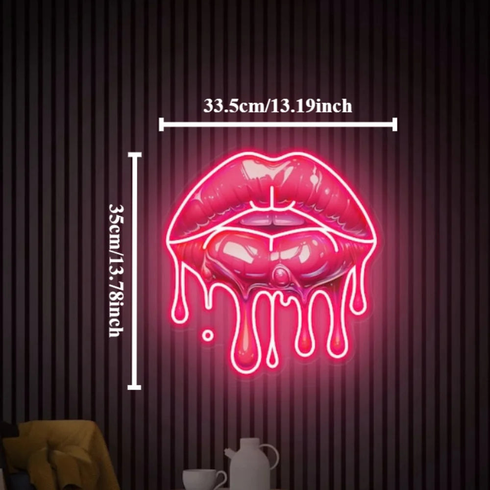 Melting Lips LED Neon Wall Sign