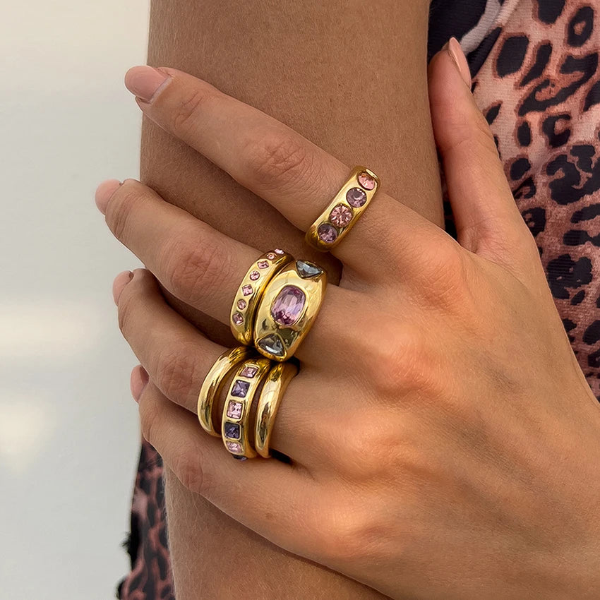 Safira Vintage Geometric Ring Set