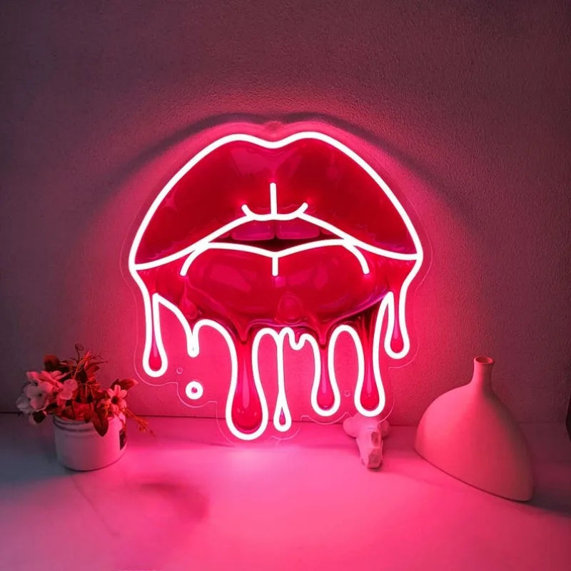 Melting Lips LED Neon Wall Sign