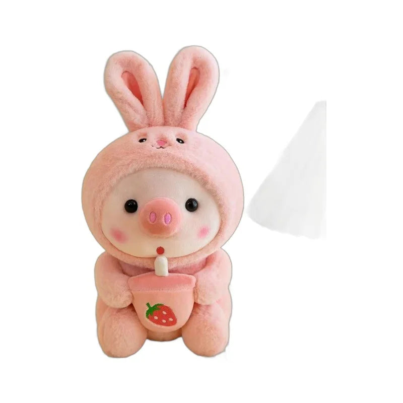 25cm Kawaii Bubble Pig Plush Toy – Cute Animal Boba Pillow