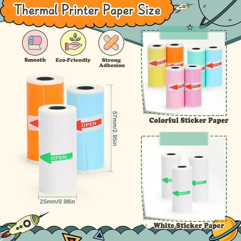 Mini Printer Thermal Sticker Paper 25x57mm