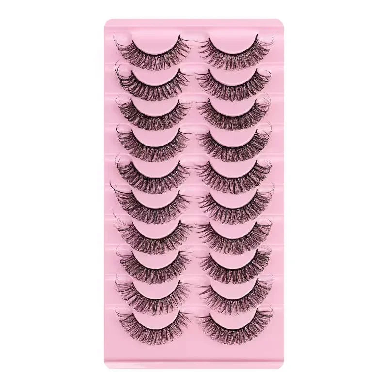 3D Mink Russian Strip Lashes – 10 Pairs Dramatic Faux Mink Eyelashes Set