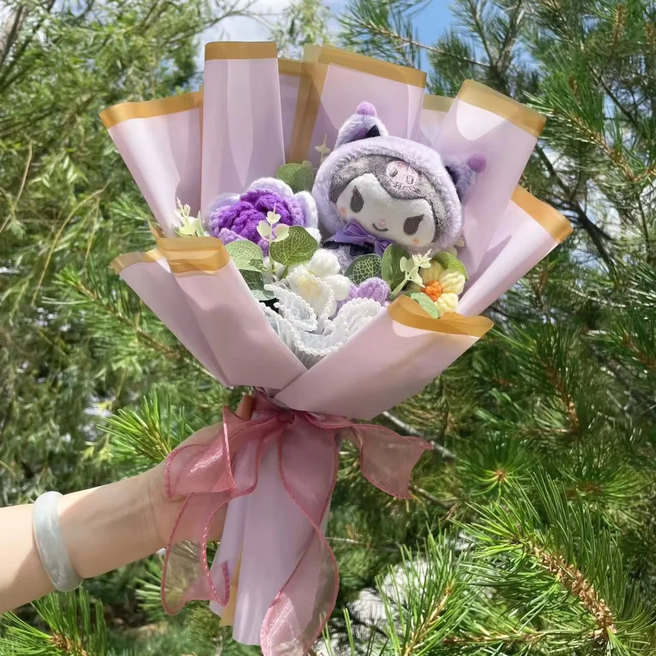 Cartoon Plush Flower Bouquet – Cute Character Valentine Gift