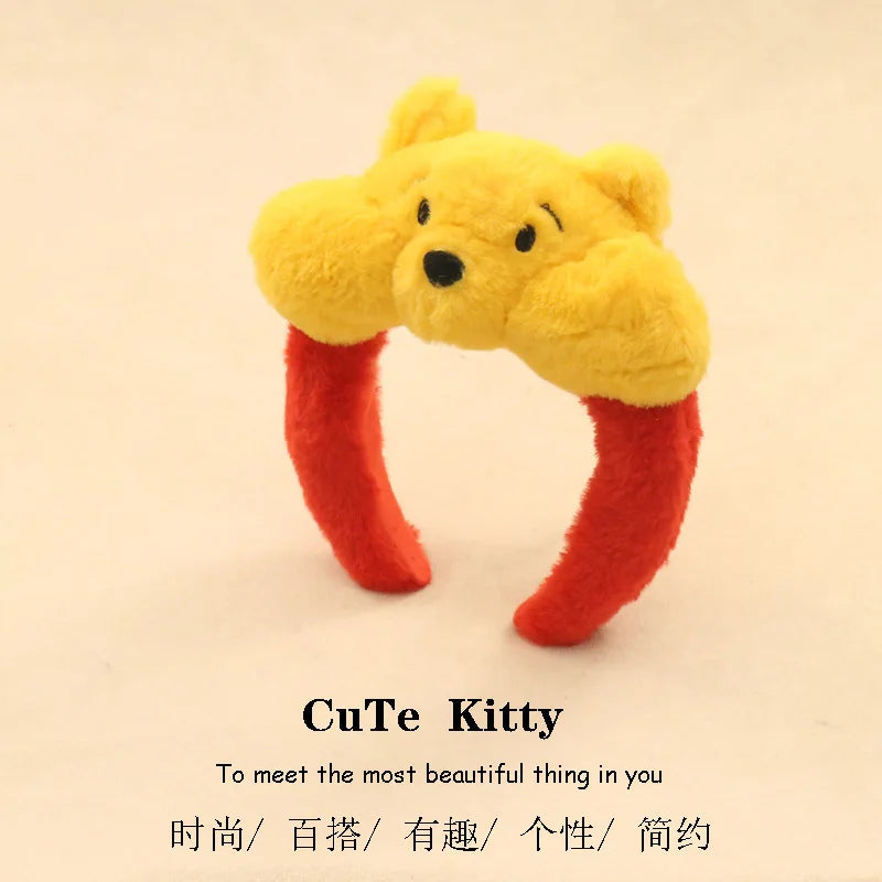 Cute Cartoon Wash Face Hair Hoop – Plush Character Headband