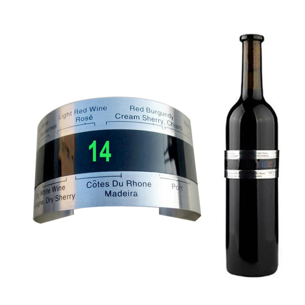 Digital Wine Thermometer Collar – Snap-On LCD Display