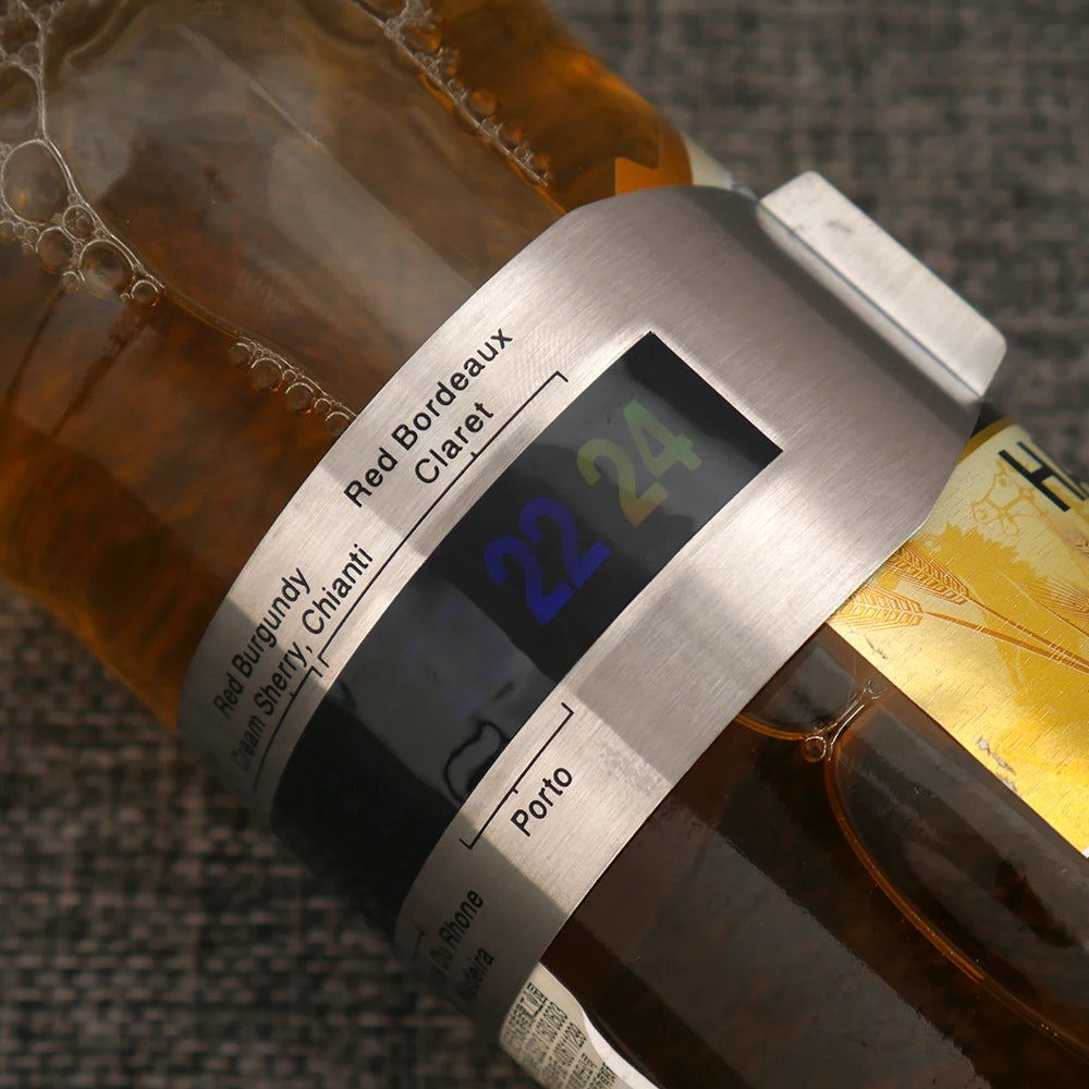 Digital Wine Thermometer Collar – Snap-On LCD Display