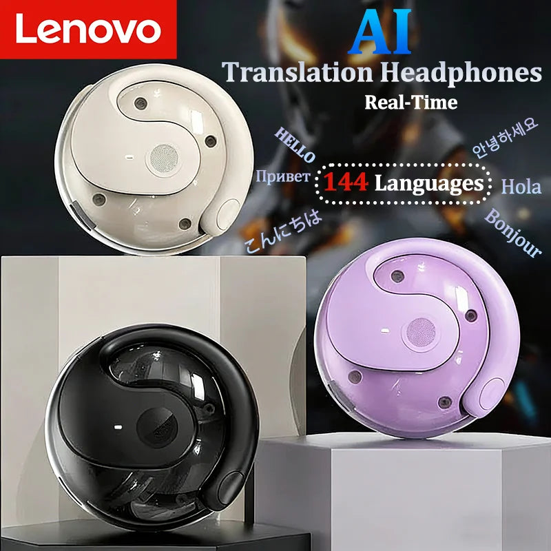 Lenovo AI Real-Time Translation Headphones – 144 Languages Wireless