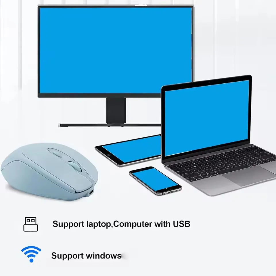 Rechargeable Wireless Mouse with OTG – Dual Mode Silent Bluetooth Mouse