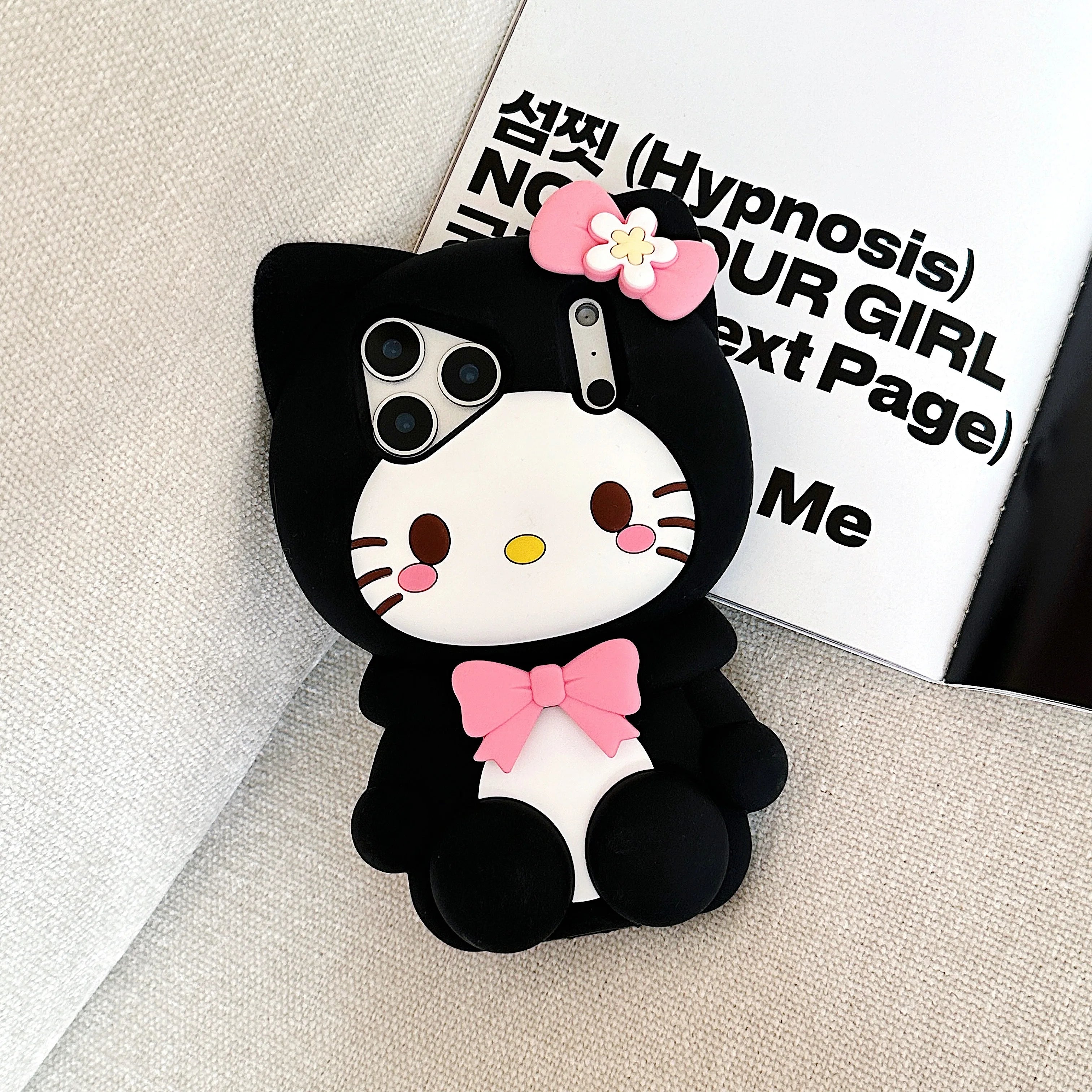 Hello Kitty 3D Bow Stand Case – Shockproof Silicone Cover