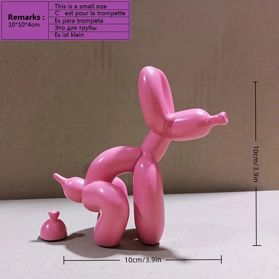 Modern Squat Balloon Dog Sculpture – Contemporary Home Decor