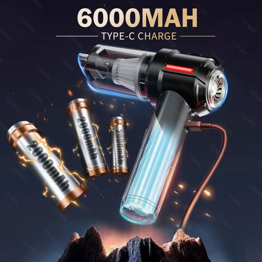 CENRR Mini Cordless Car Vacuum – 998000PA High Power