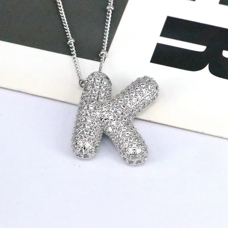 Mavi CZ Initial Necklace