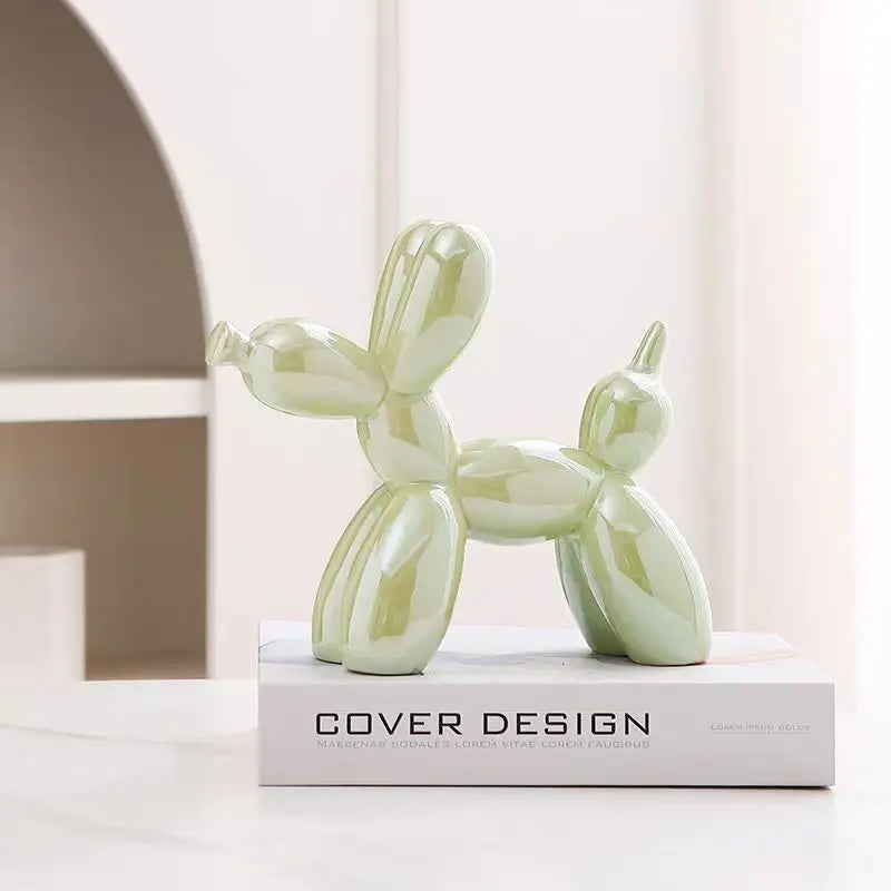 Ceramic Balloon Dog Statue – Modern Desk & Shelf Decor