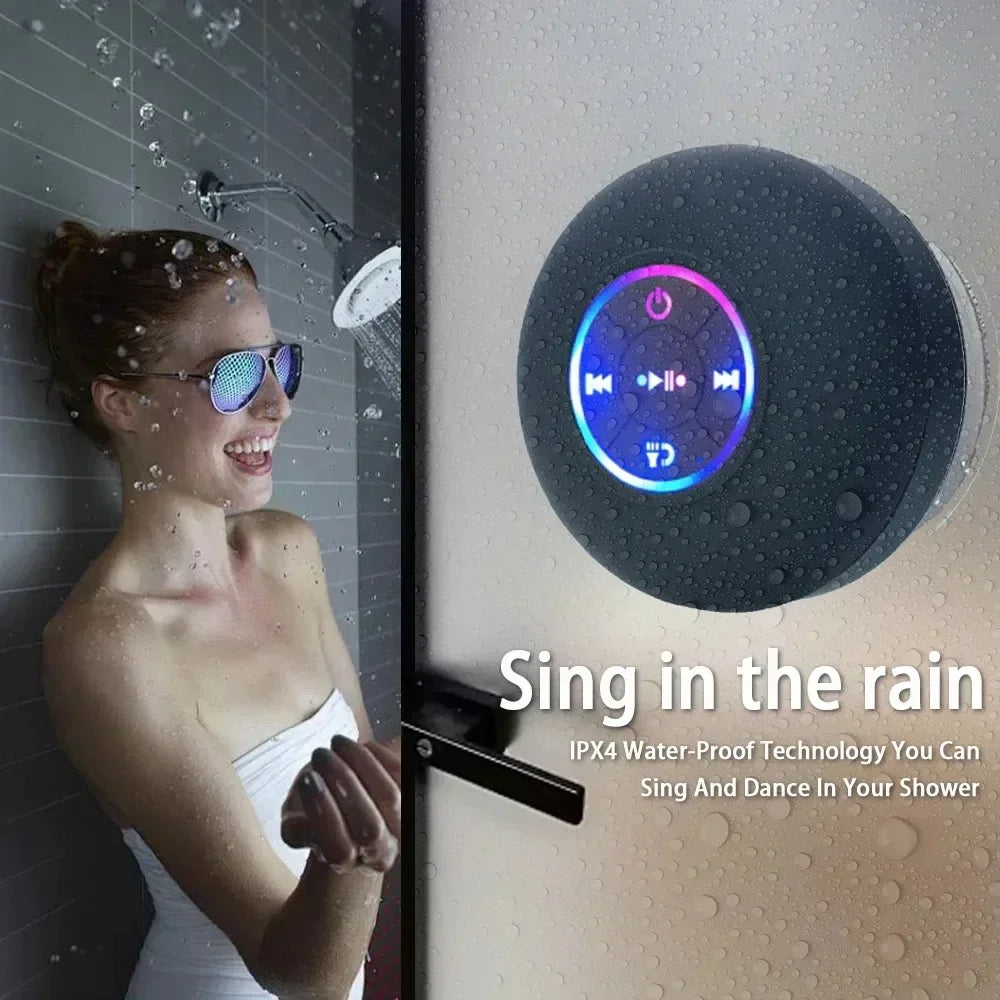 Waterproof Bluetooth Shower Speaker – Portable Mini with Suction Cup