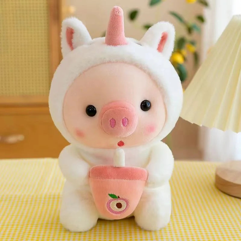 25cm Kawaii Bubble Pig Plush Toy – Cute Animal Boba Pillow