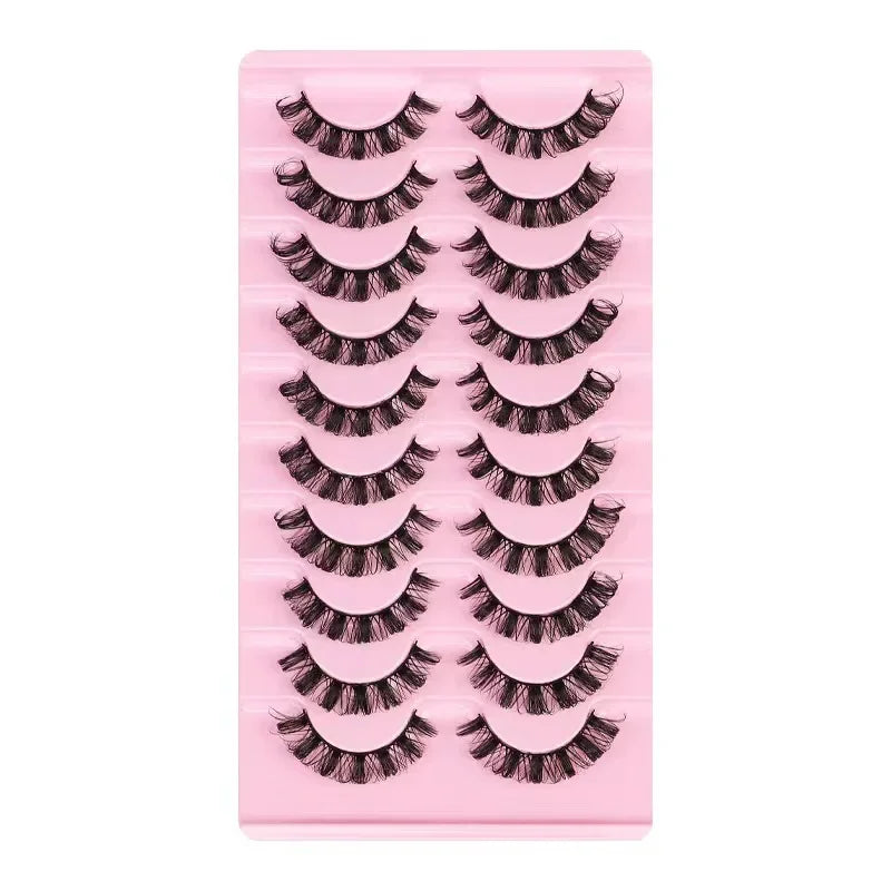 3D Mink Russian Strip Lashes – 10 Pairs Dramatic Faux Mink Eyelashes Set