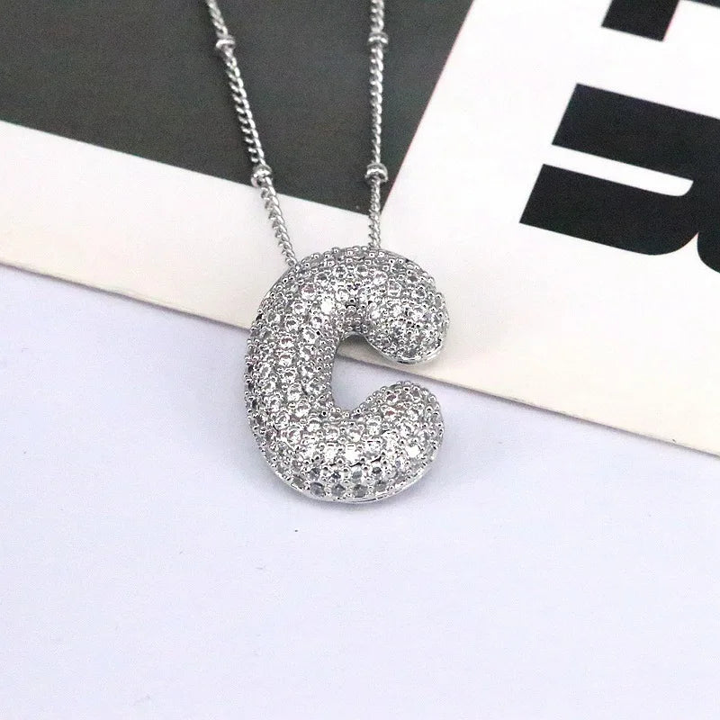 Mavi CZ Initial Necklace