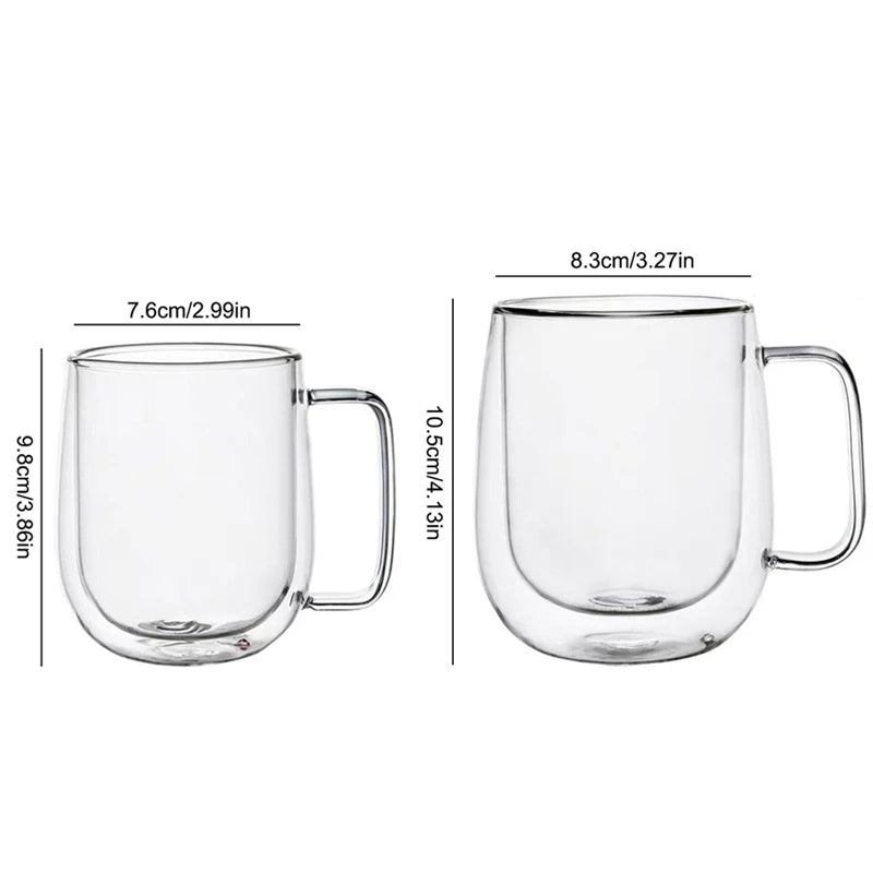 Double Wall Glass Coffee Cup – Heat Resistant Borosilicate Mug (150–350ml)