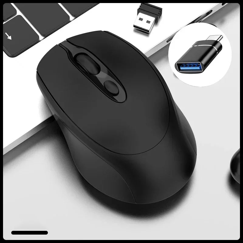 Rechargeable Wireless Mouse with OTG – Dual Mode Silent Bluetooth Mouse