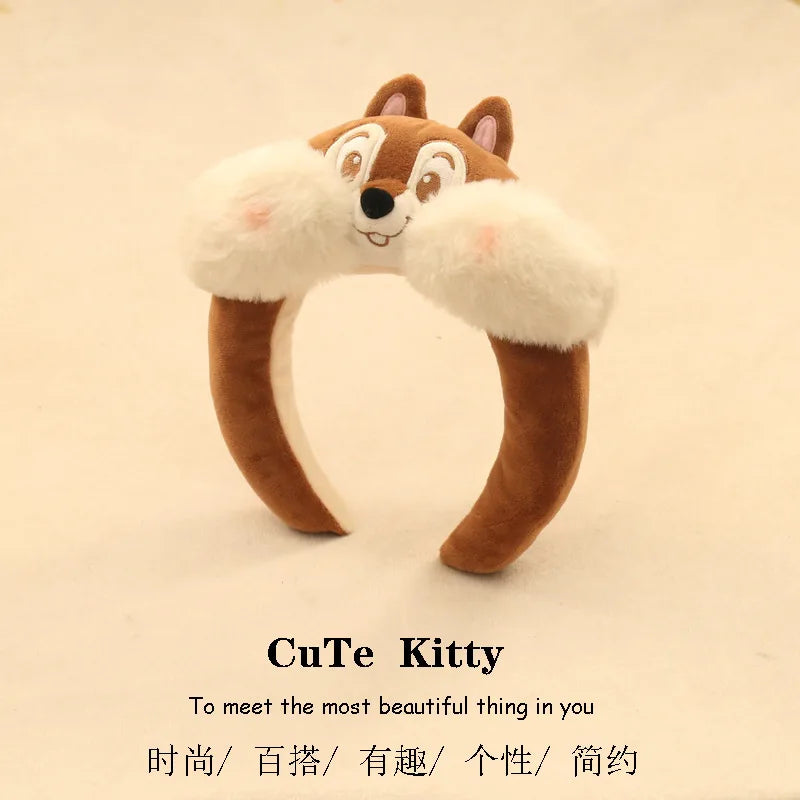 Cute Cartoon Wash Face Hair Hoop – Plush Character Headband