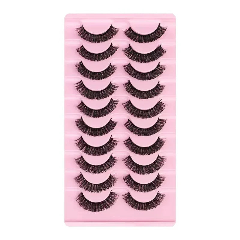 3D Mink Russian Strip Lashes – 10 Pairs Dramatic Faux Mink Eyelashes Set