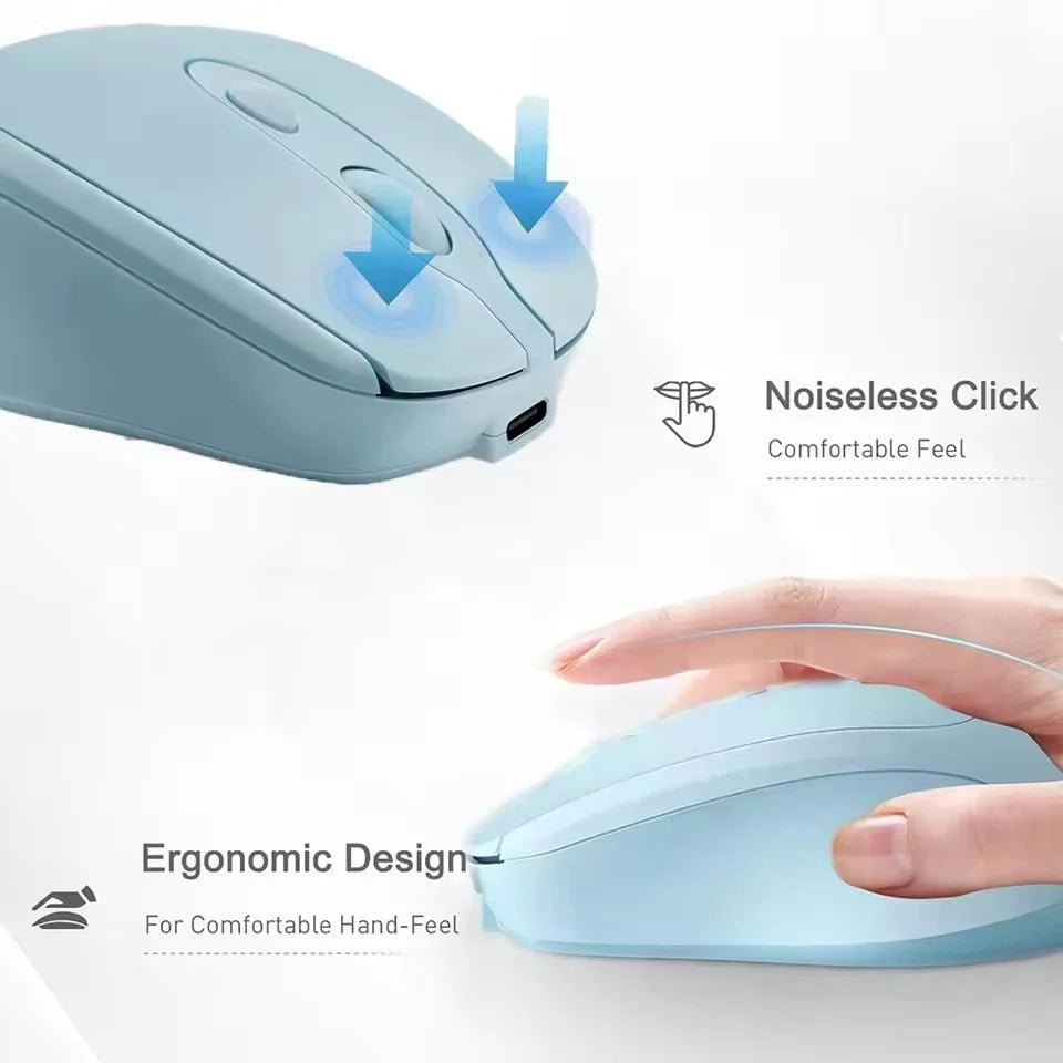 Rechargeable Wireless Mouse with OTG – Dual Mode Silent Bluetooth Mouse