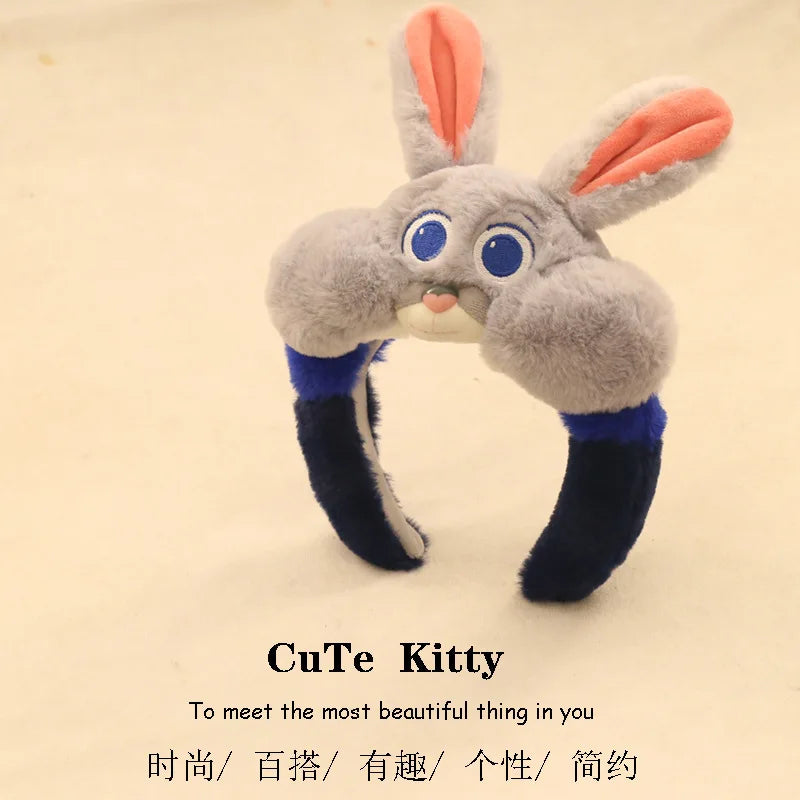 Cute Cartoon Wash Face Hair Hoop – Plush Character Headband