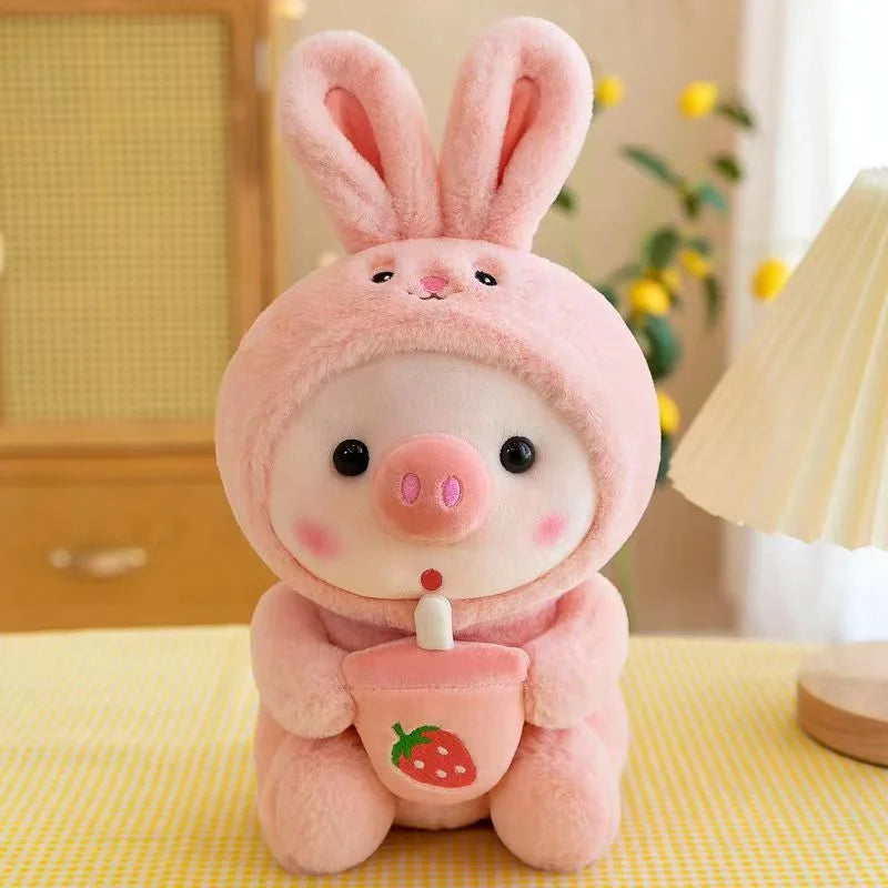 25cm Kawaii Bubble Pig Plush Toy – Cute Animal Boba Pillow