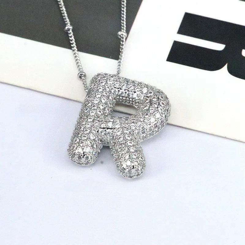 Mavi CZ Initial Necklace