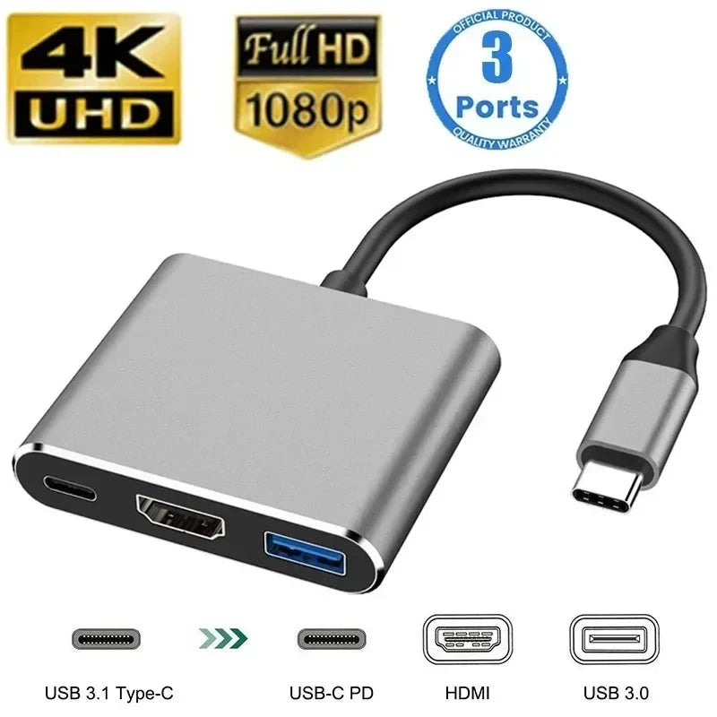 8-in-1 USB-C Hub Adapter – 4K HDMI, SD/TF, RJ45 & PD Fast Charge