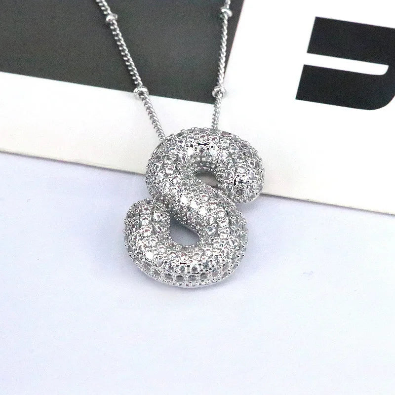 Mavi CZ Initial Necklace