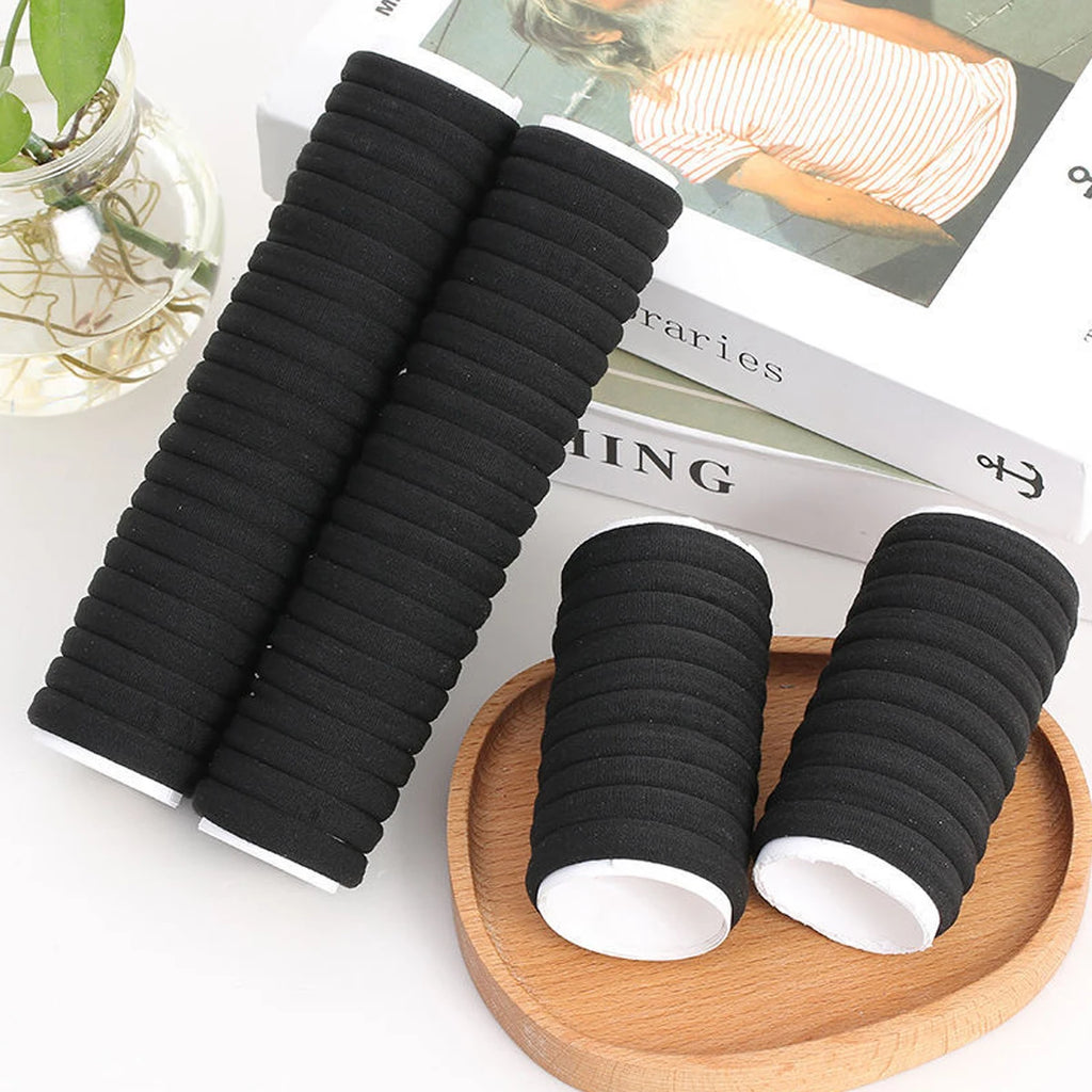 High-Elastic Hair Ties – Black & White (50 / 100 Pack)