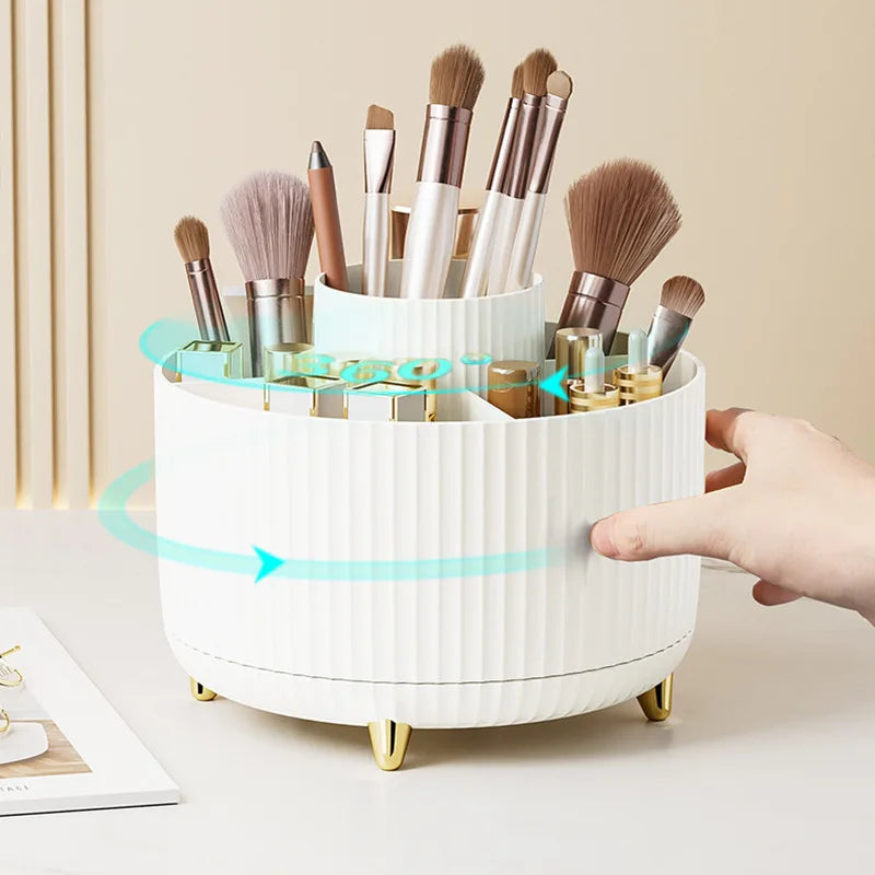 360° Rotating Makeup Storage Box – Large Capacity Cosmetic Organizer